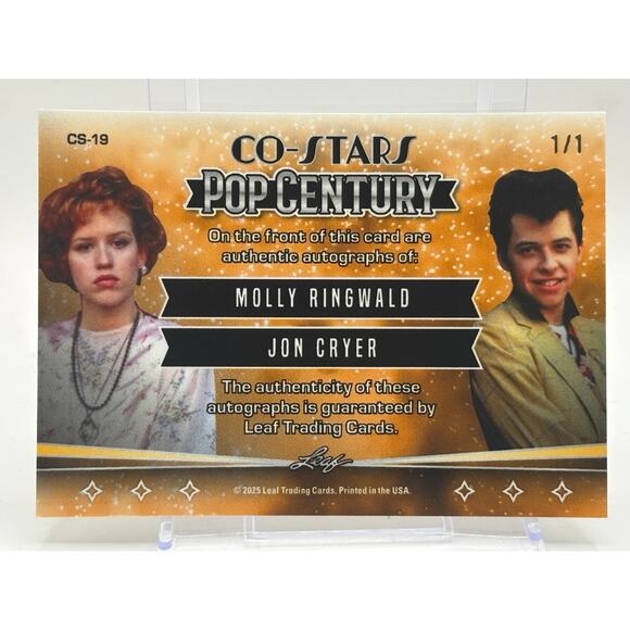 2025 Leaf Pop Century Molly Ringwald & Jon Cryer Gold Vinyl Dual Auto 1/1 SSP - Picture 2 of 2